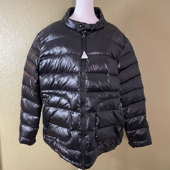 Moncler Acorus Men’s Black Puffer Jacket Size L Quilted Down Feathers Luxury - Picture 1 of 16
